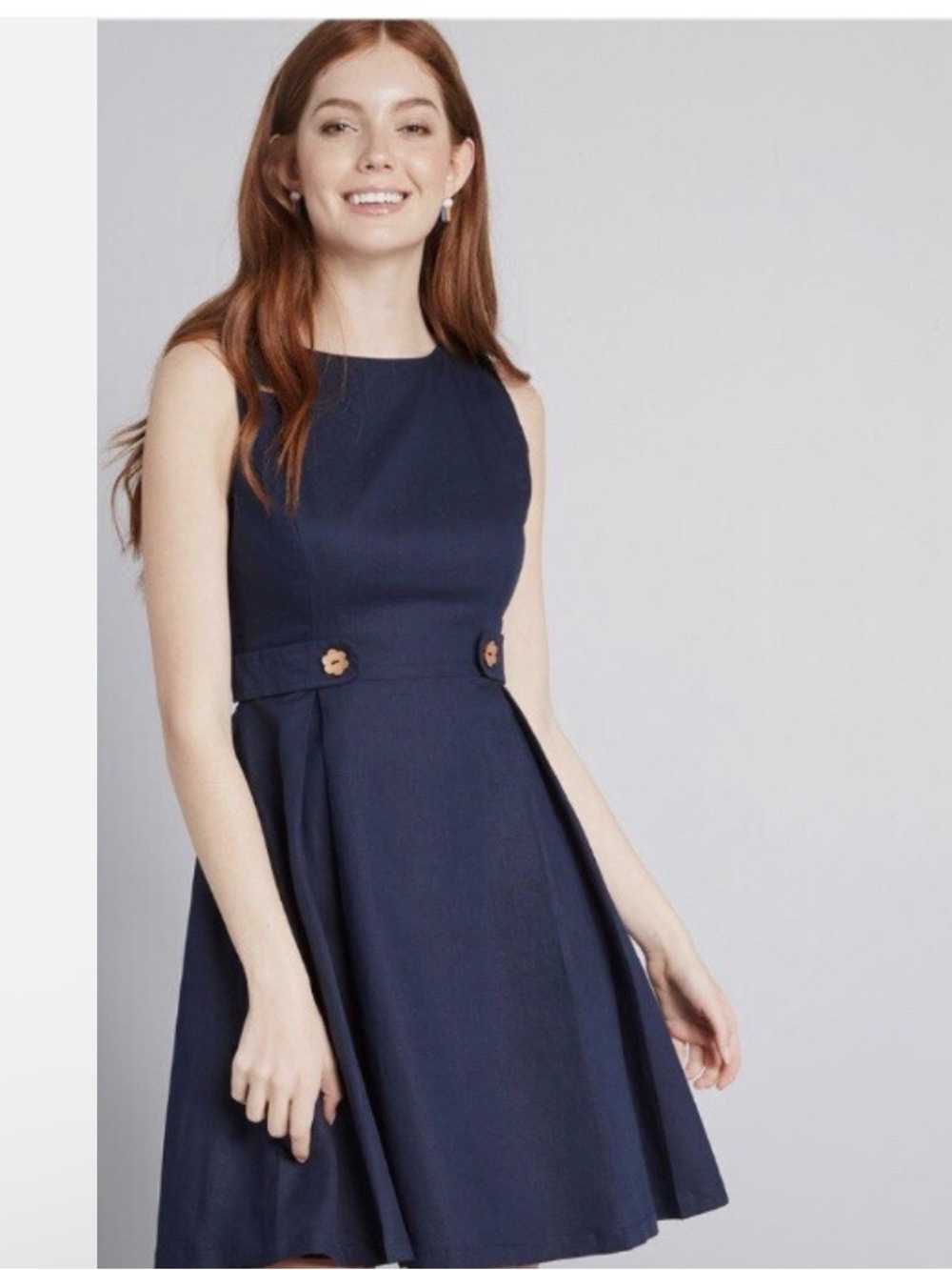 ModCloth 26 sleeveless Navy Casual Dress w/pockets